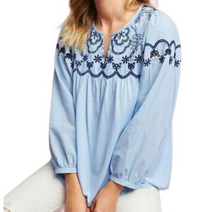 Anthropologie One September Blue Blouse